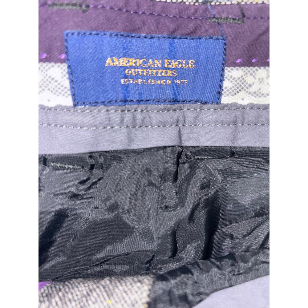 American Eagle Outfitters 12 Y2K Low Rise Cuffed Wool Shorty Shorts - Picture 3 of 4